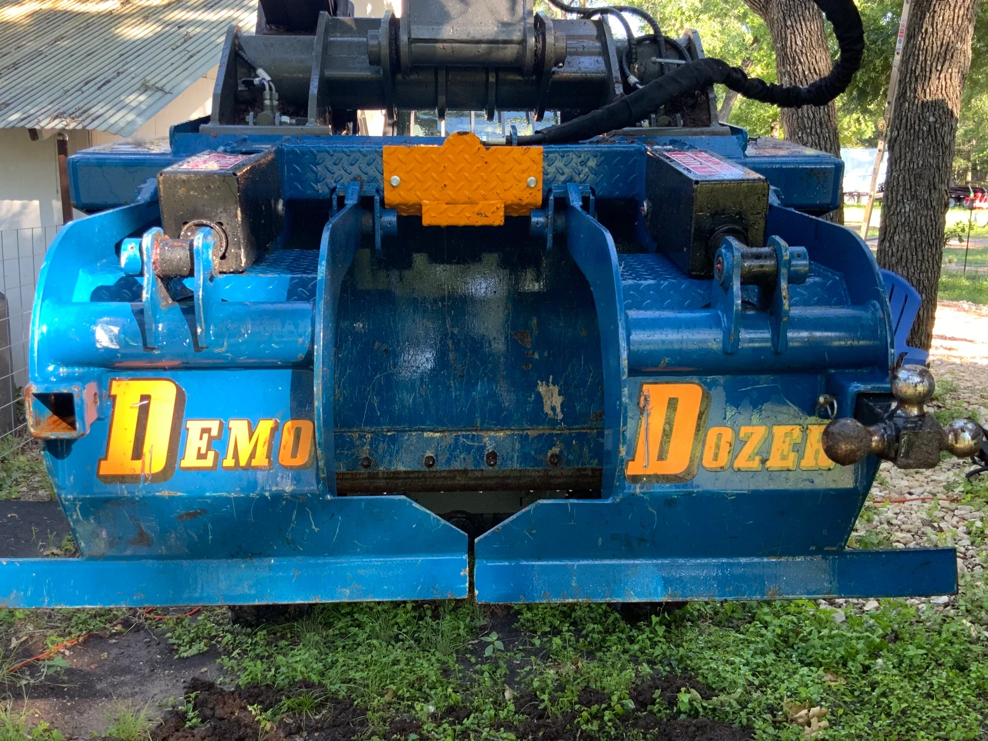 Duke's Demo Dozer attachment ready for shed, deck, fence and small structure demolition in Austin, TX